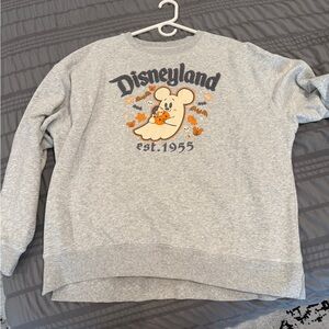 2025 Disney Parks Disneyland Gray Cutie Ghost Embroidered Sweatshirt in size L